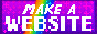 button "make a website" with purple background and a rainbow